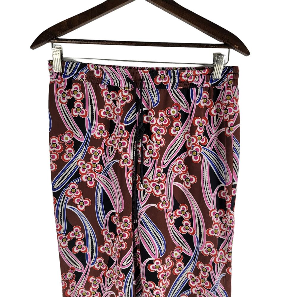 Trina Turk Berta Silk Floral Pants Cover Up Red Drawstring Size S - Picture 3 of 7